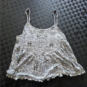 NWT Urban Outfitters Black Motif Cropped Tank Cami Fearne